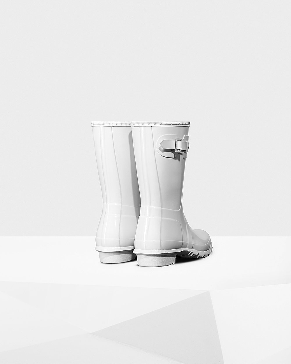 Hunter Original Gloss Short Rain Boots - Outlet Womens White - DNMPBO649